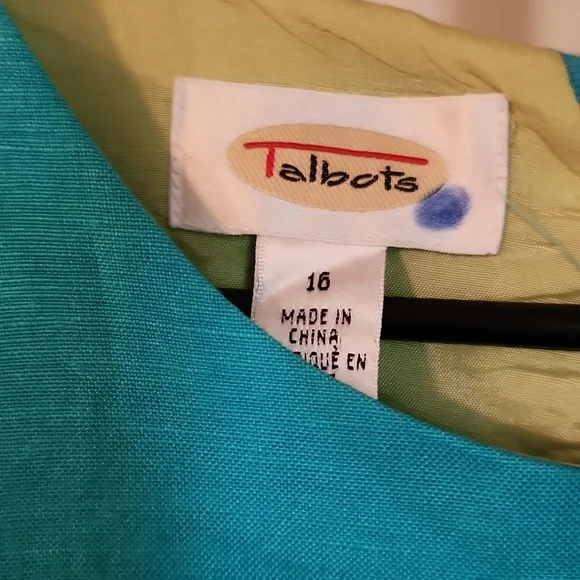 Talbot's Turquoise Sheath, Size 16 - Picture 3 of 6